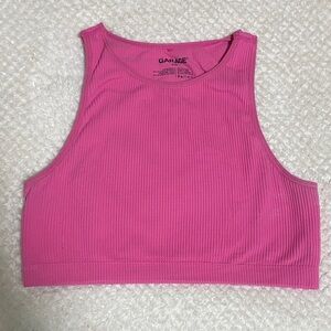 Garage Pink Ribbed Crop Top